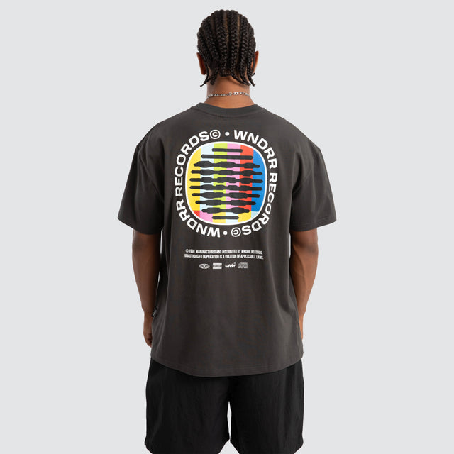 No Signal Box Fit Tee Faded Black