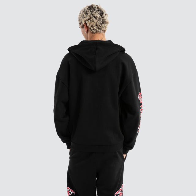 Razor Zip Through Hoodie Jet Black