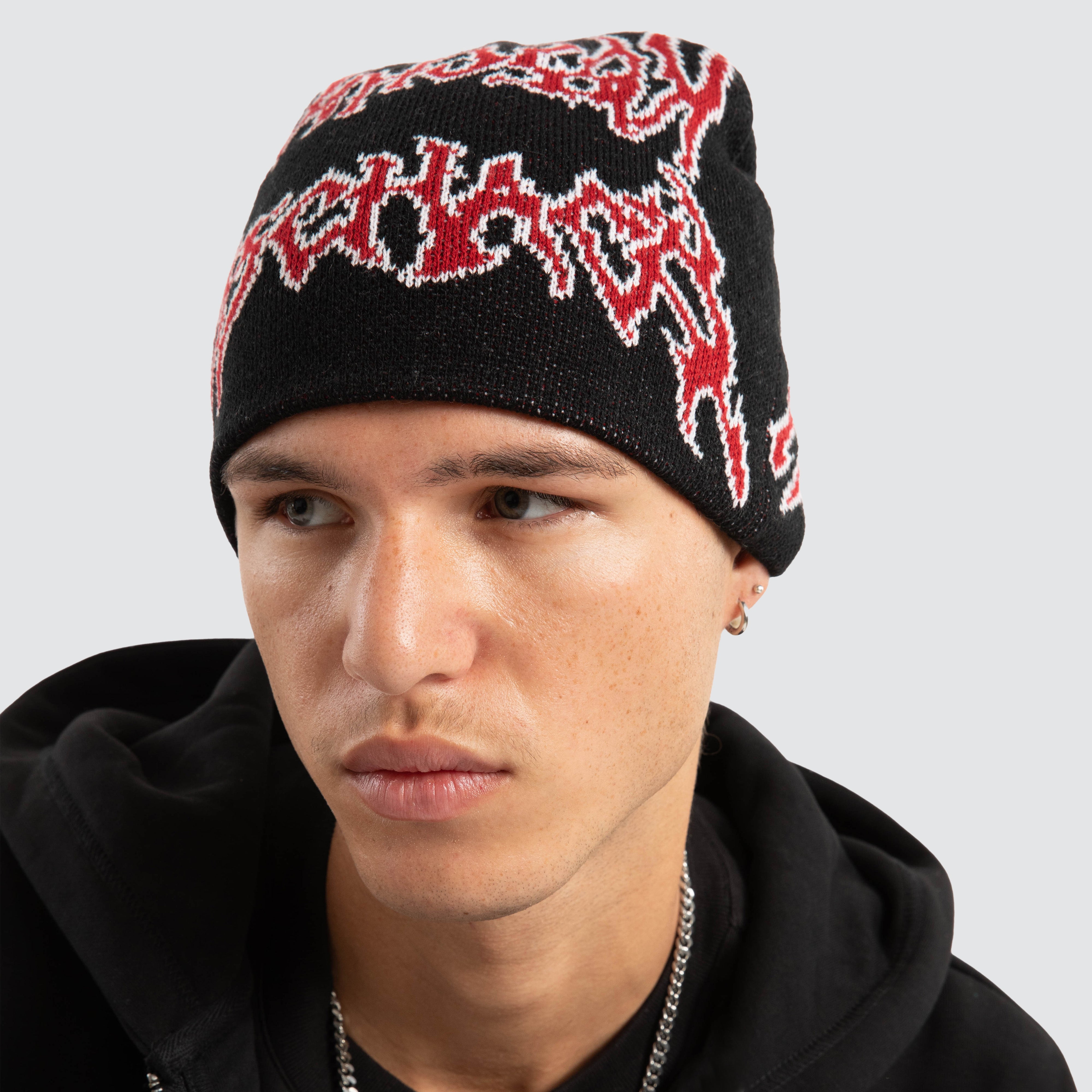 Razor Skully Beanie Jet Black | Neverland Store