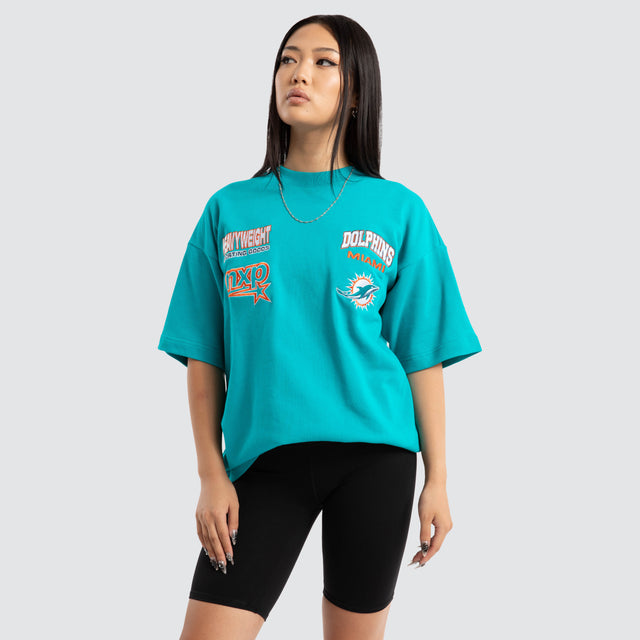 Miami Dolphins Surround Loopback Tee Aqua