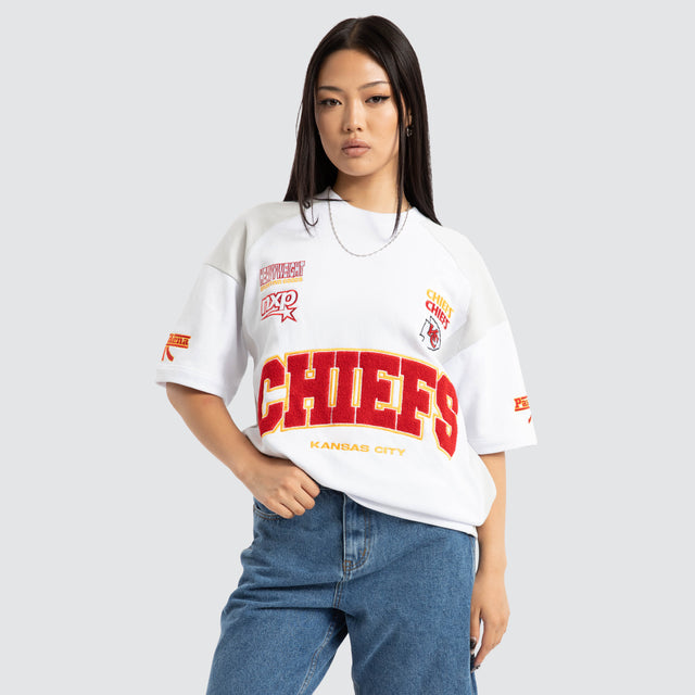 Kansas City Chiefs Catch Loopback Tee White/Glacier Grey