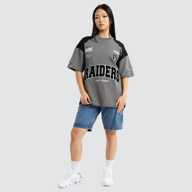 Las Vegas Raiders Catch Loopback Tee Silver/Black