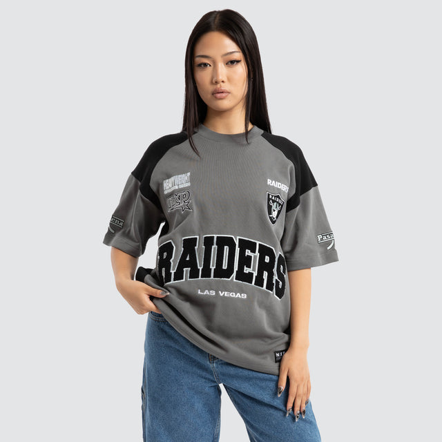 Las Vegas Raiders Catch Loopback Tee Silver/Black