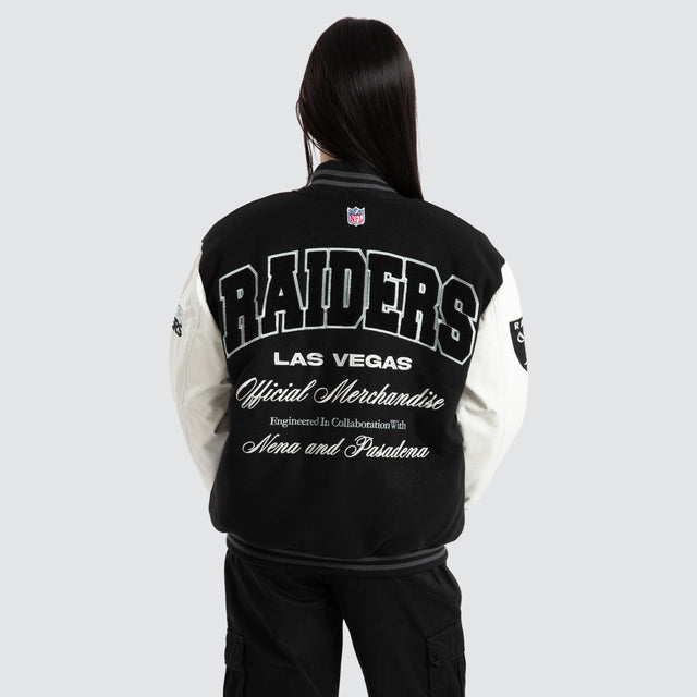 Las Vegas Raiders Huddle Varsity Jacket Black/White