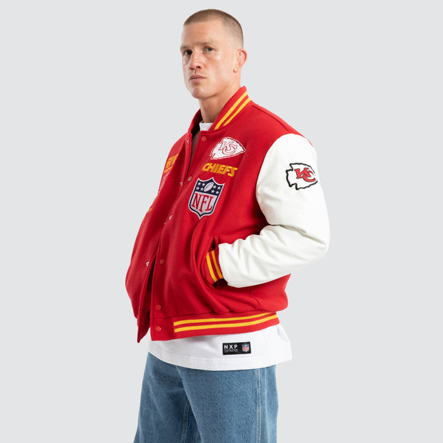 Kansas City Chiefs Huddle Varsity Jacket Red/White