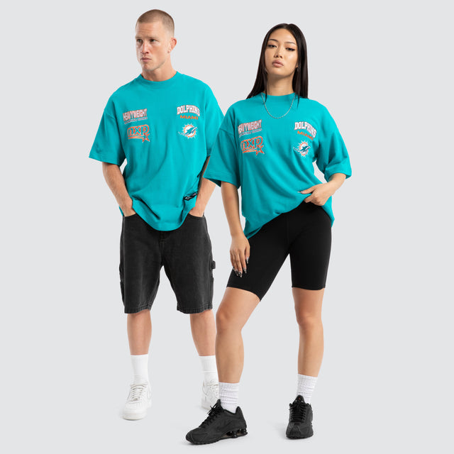 Miami Dolphins Surround Loopback Tee Aqua