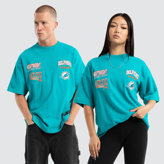 Miami Dolphins Surround Loopback Tee Aqua