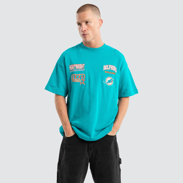 Miami Dolphins Surround Loopback Tee Aqua