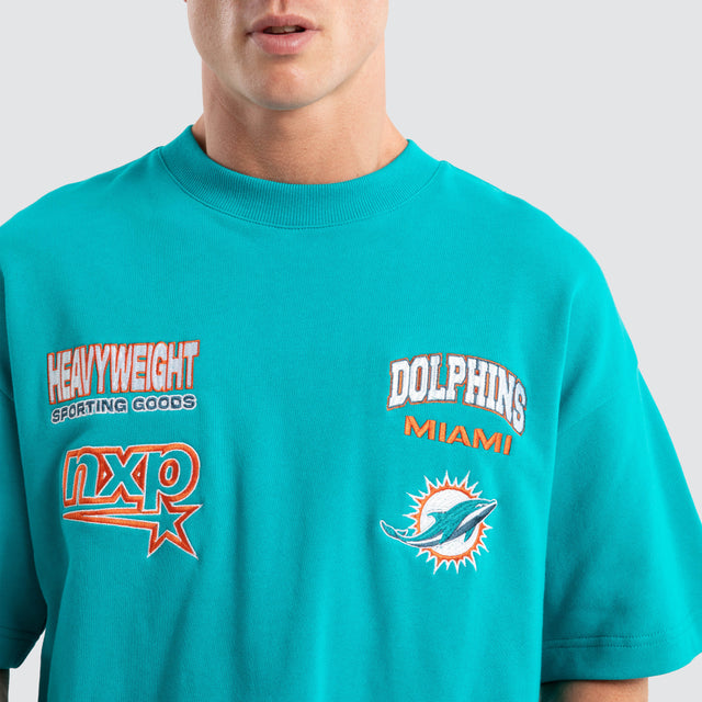 Miami Dolphins Surround Loopback Tee Aqua