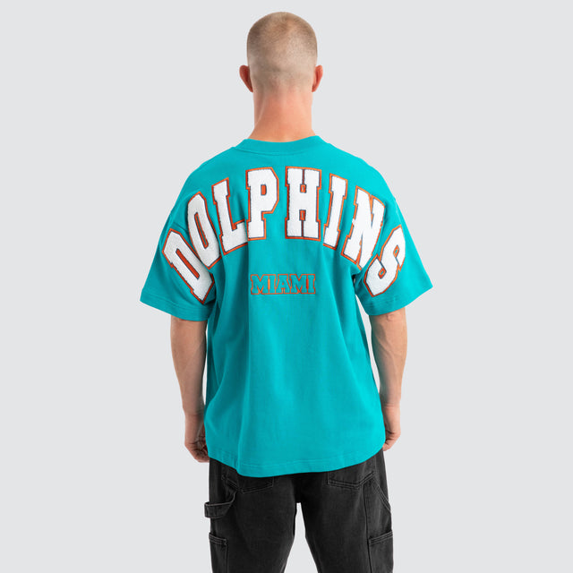 Miami Dolphins Surround Loopback Tee Aqua