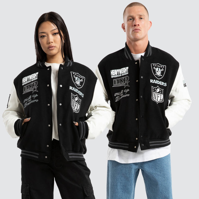 Las Vegas Raiders Huddle Varsity Jacket Black/White