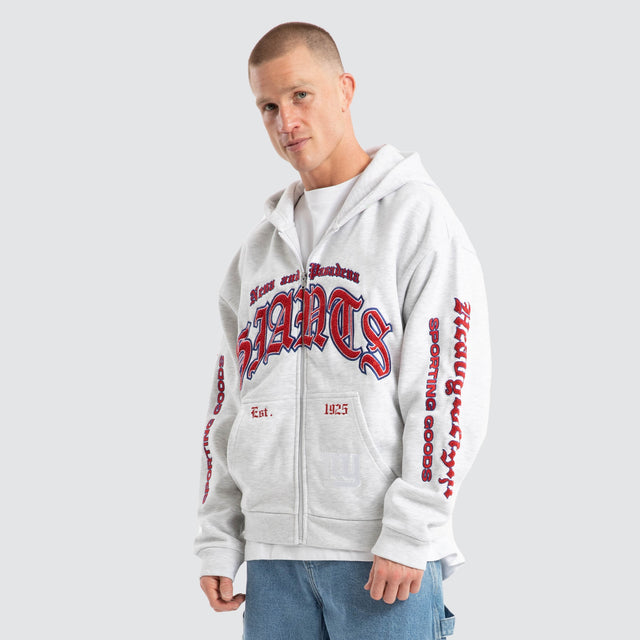 New York Giants Coach Zip Hoodie Snow Marle