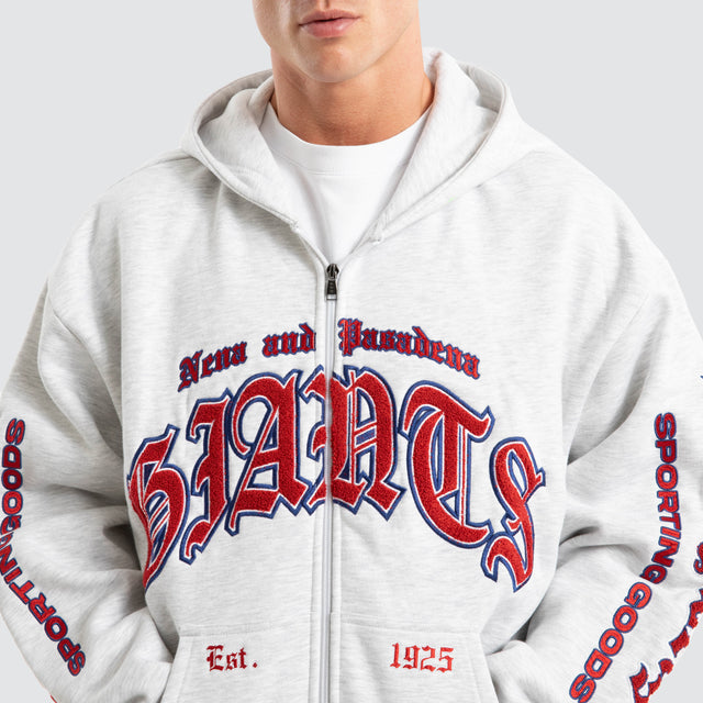 New York Giants Coach Zip Hoodie Snow Marle