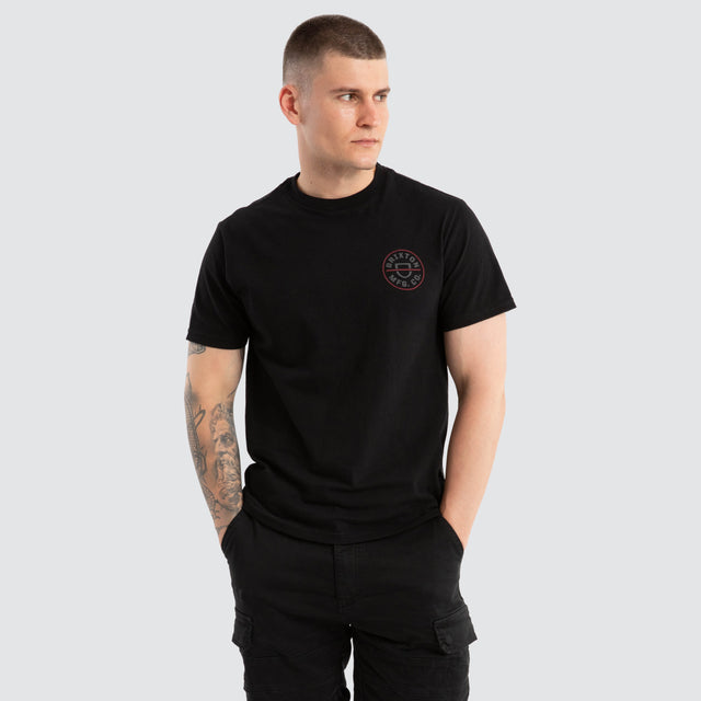 Crest II Standard Tee Black Charcoal Mahogany