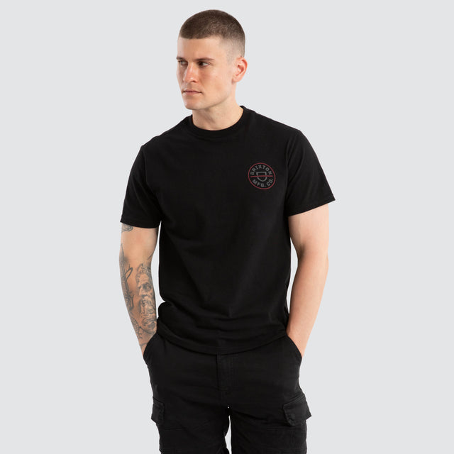 Crest II Standard Tee Black Charcoal Mahogany