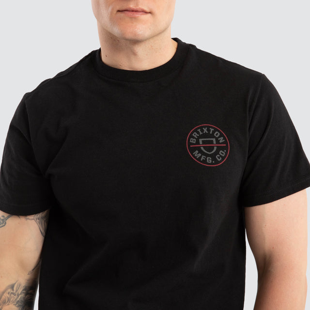 Crest II Standard Tee Black Charcoal Mahogany