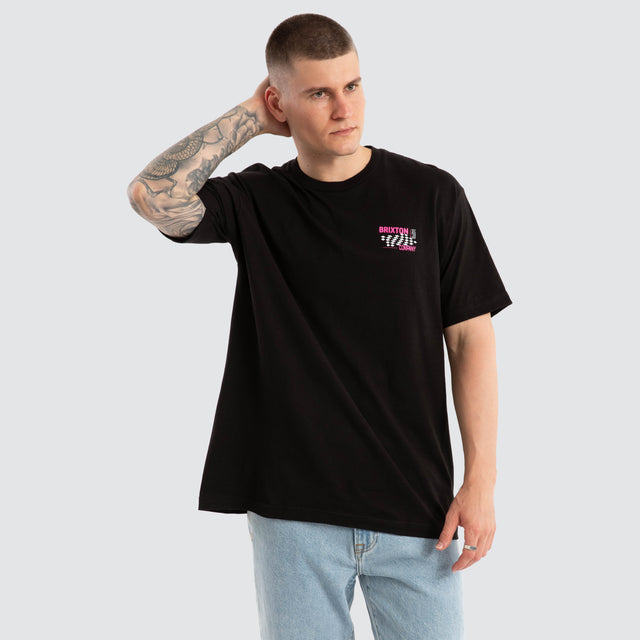 Neon Finish Line Tee Black