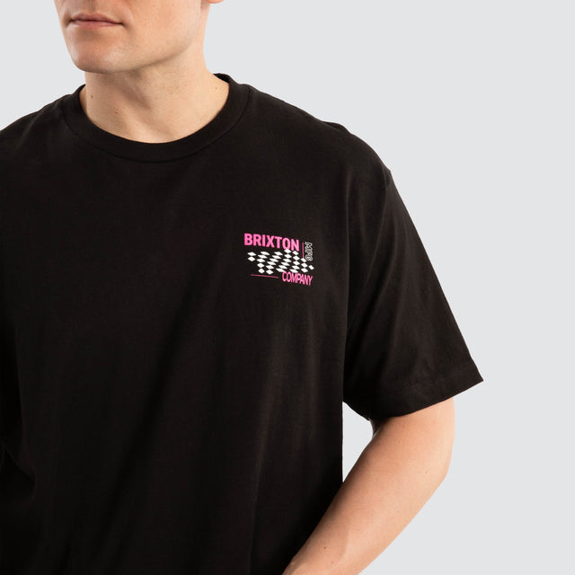 Neon Finish Line Tee Black