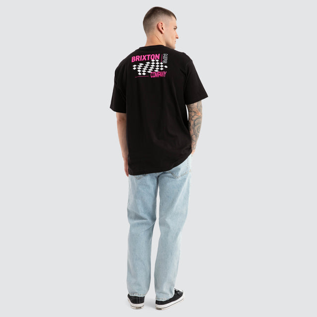 Neon Finish Line Tee Black