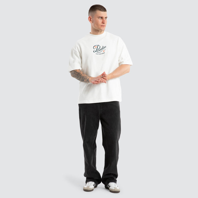 Burleigh Loopback Street Tee Natural White