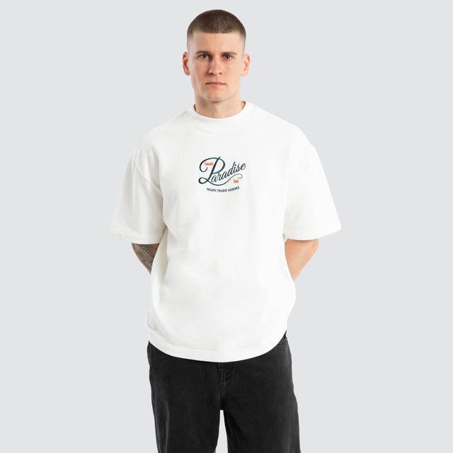 Burleigh Loopback Street Tee Natural White