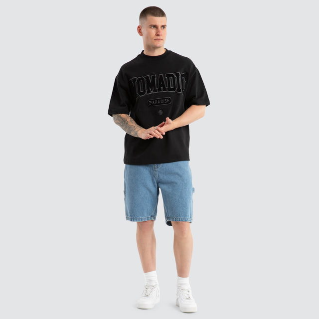 College Loopback Street Tee Jet Black