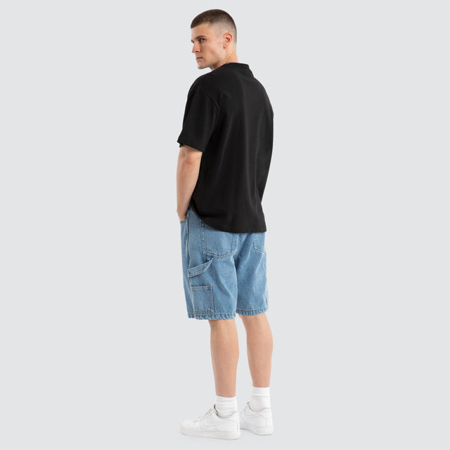 College Loopback Street Tee Jet Black