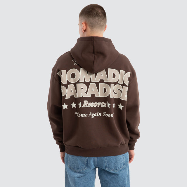 Hotel Oversized Hoodie Chocolate Brown