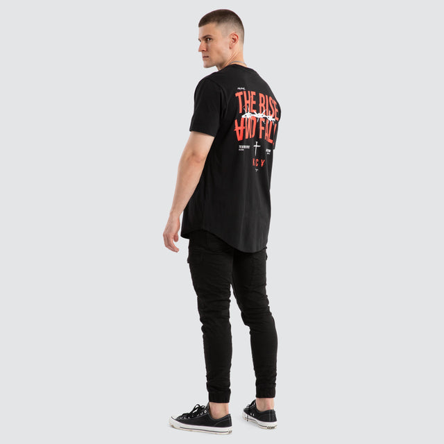 Diluted Dual Curved Tee Jet Black