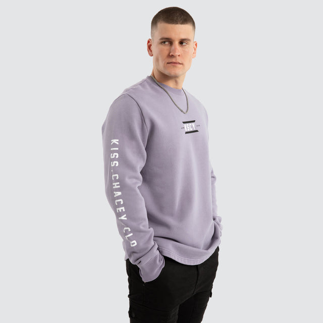 Trace Dual Curved Sweater Pigment Lavender Grey