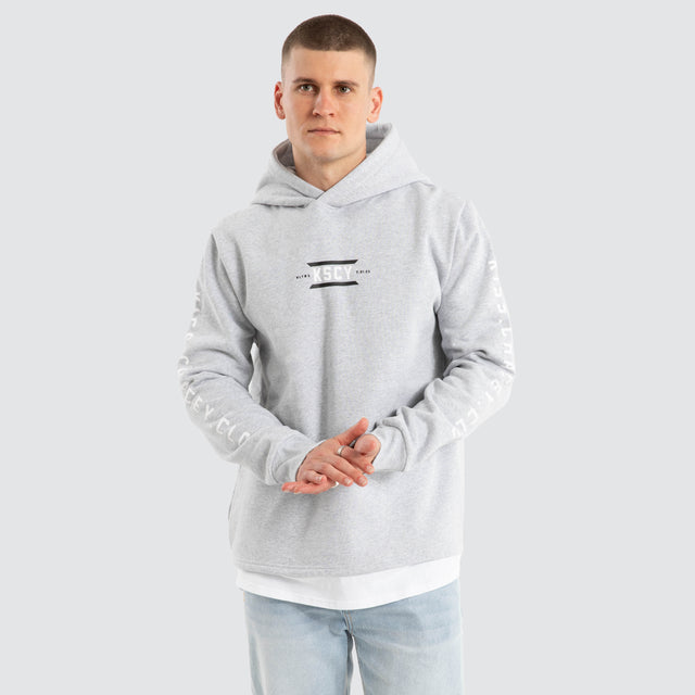 Trace Layered Hoodie Grey Marle