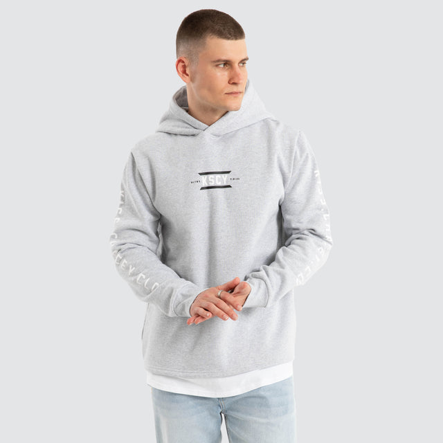 Trace Layered Hoodie Grey Marle