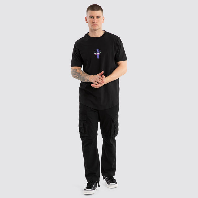 Zingify Dual Curved Tee Jet Black