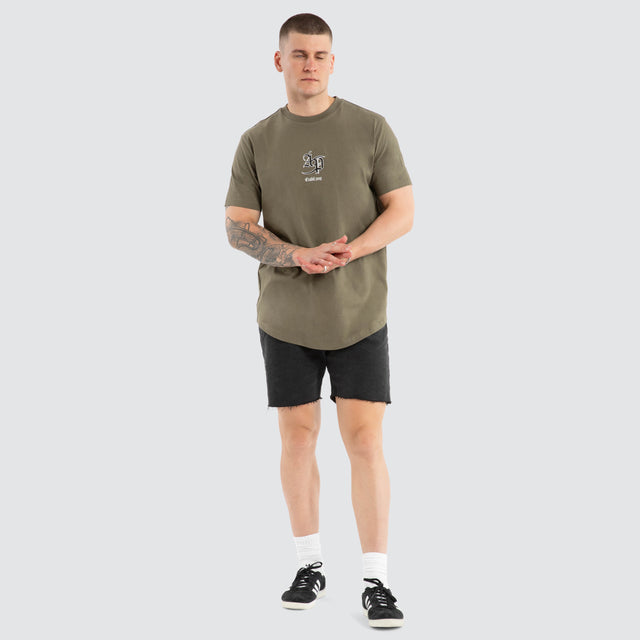 Saint Dual Curved Tee Dusty Olive