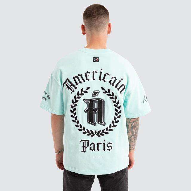 Asher Loopback Heavy Tee Blue Tint