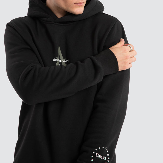 Grand Dual Curved Hoodie Jet Black