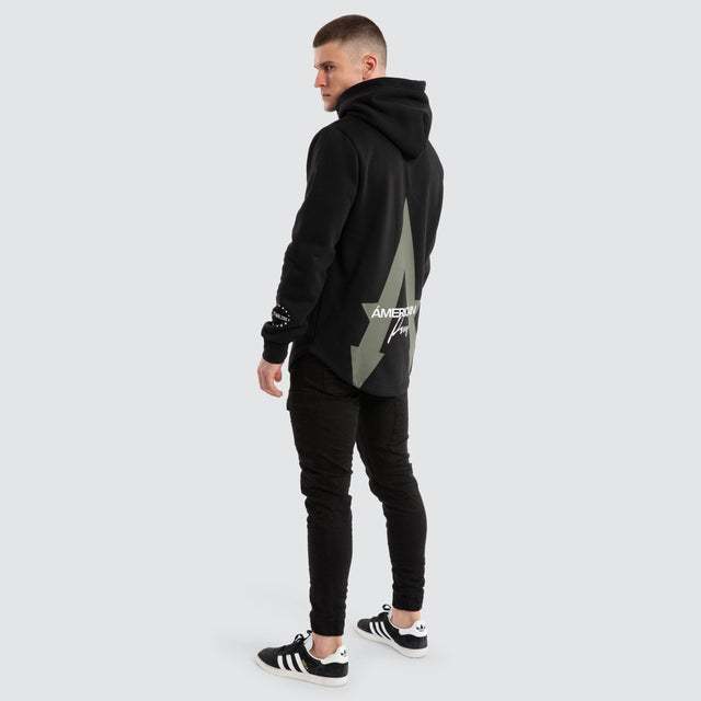 Grand Dual Curved Hoodie Jet Black