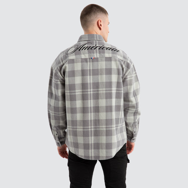 Stade Drop Shoulder Longsleeve Shirt Iron Check