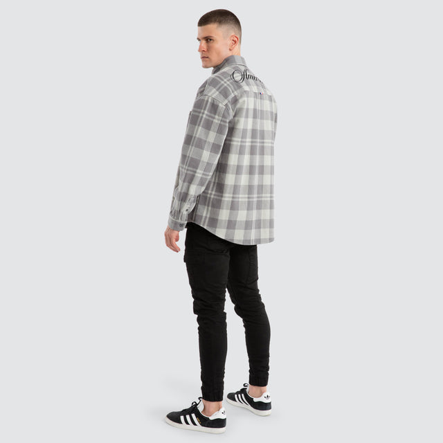 Stade Drop Shoulder Longsleeve Shirt Iron Check