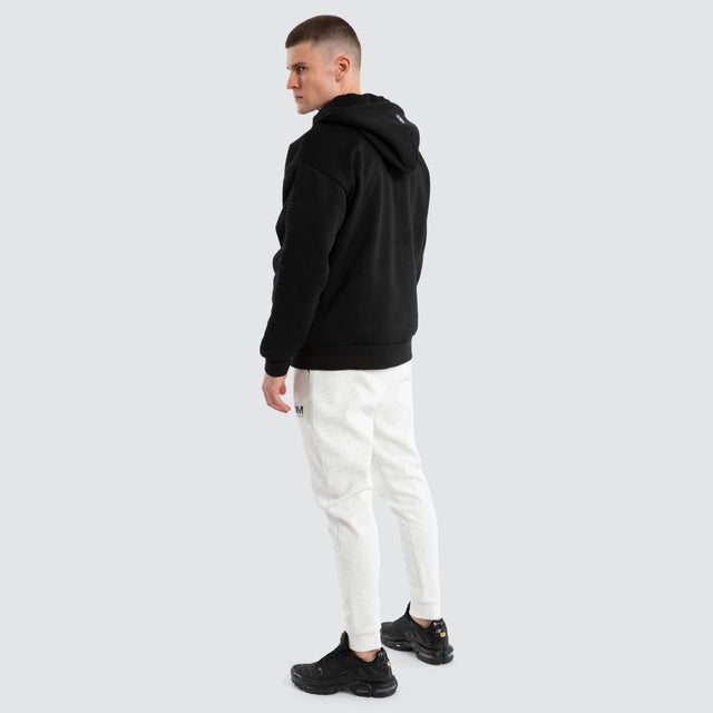 Bastille Relaxed Zip Hoodie Jet Black