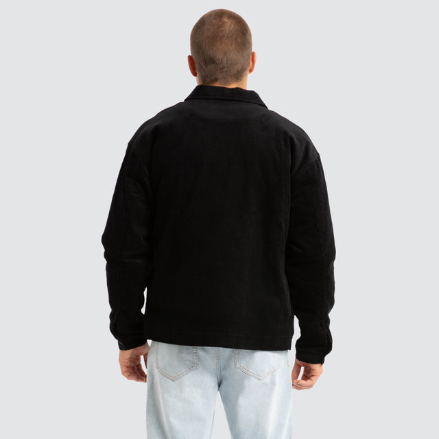 Merch Cord Quilt Lined Jacket Jet Black