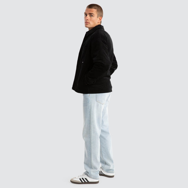 Merch Cord Quilt Lined Jacket Jet Black