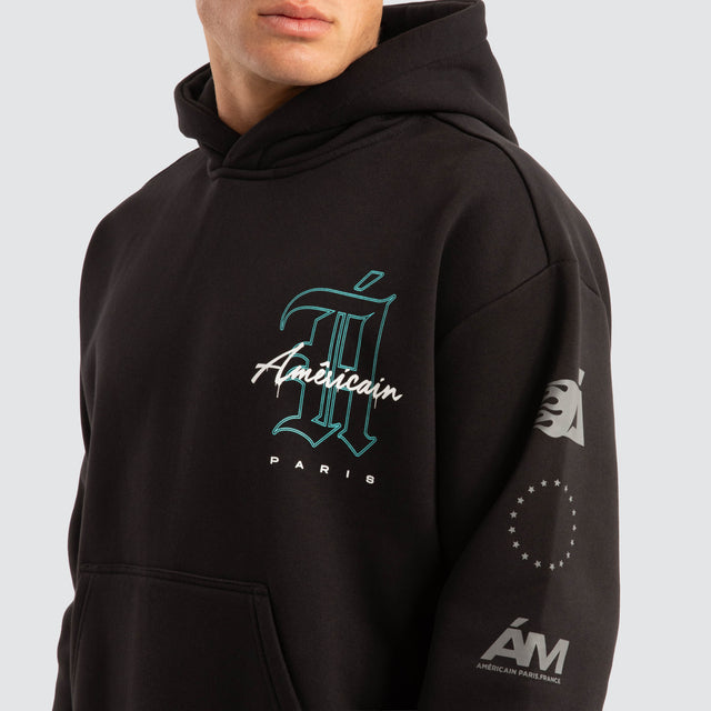 Depart Relaxed Hoodie Jet Black
