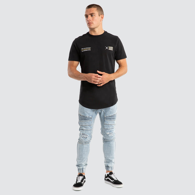 Nave Dual Curved Tee Jet Black