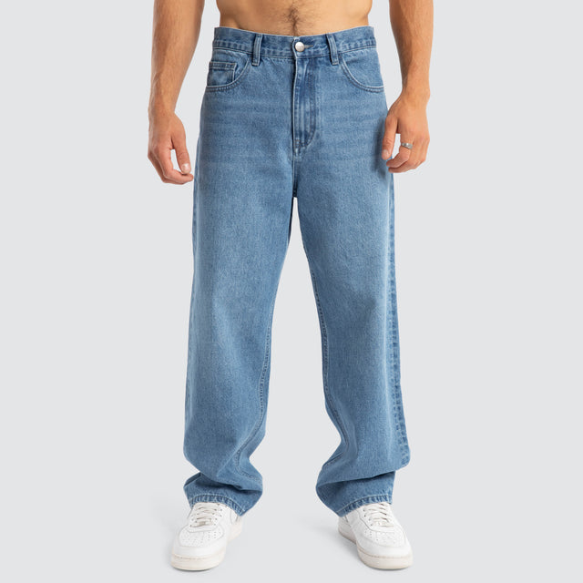 Drive Athletic Baggy Jean Washed Blue
