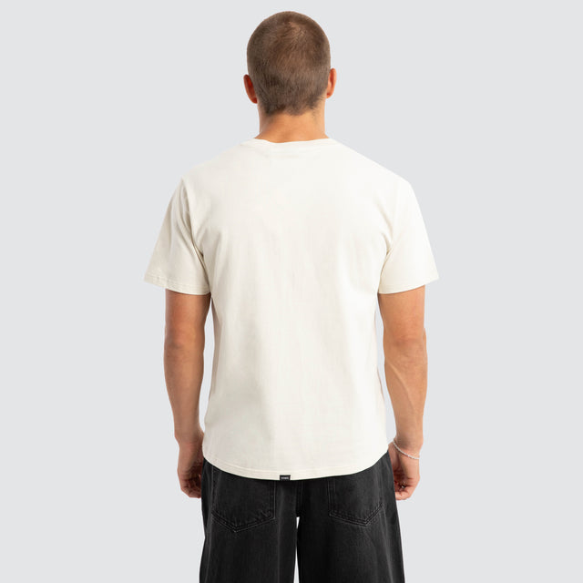 model wears Locked In Merch Fit Tee White T-Shirts Cream - image 5