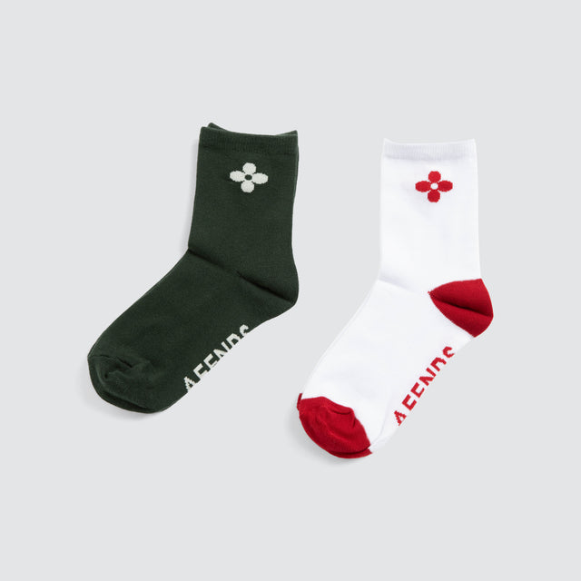 Flora Two Pack Socks Multi Colour