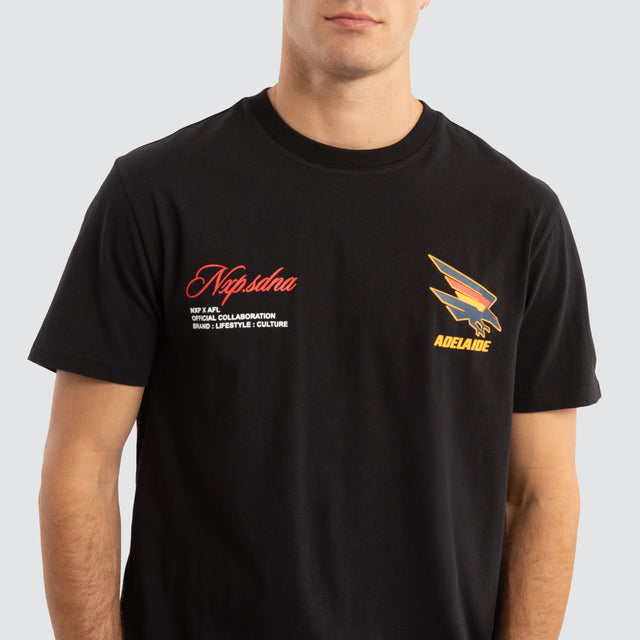 Adelaide Crows AFL Prime Tee Jet Black