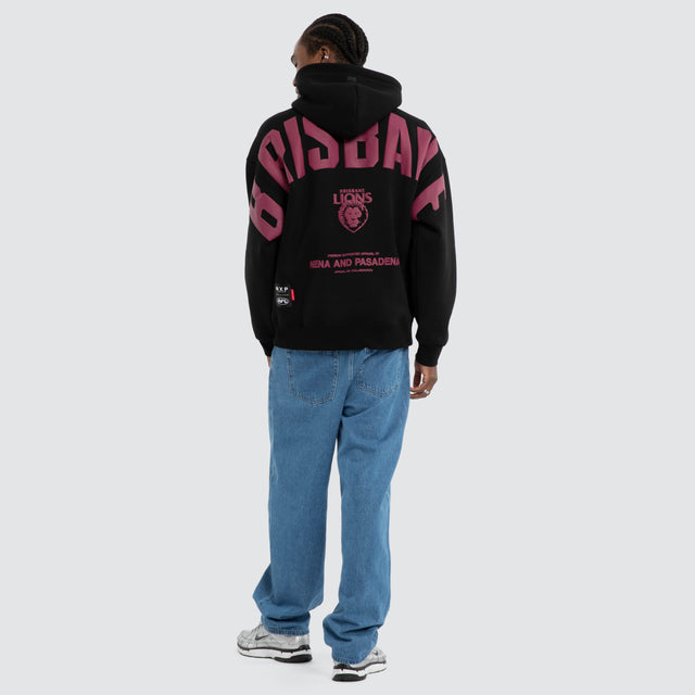 Brisbane Lions AFL Top Tier Hoodie Jet Black