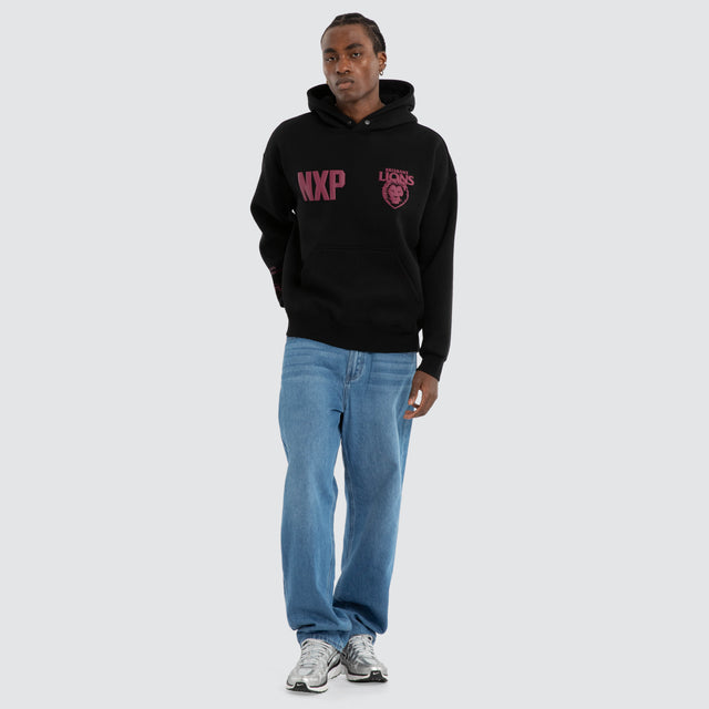Brisbane Lions AFL Top Tier Hoodie Jet Black